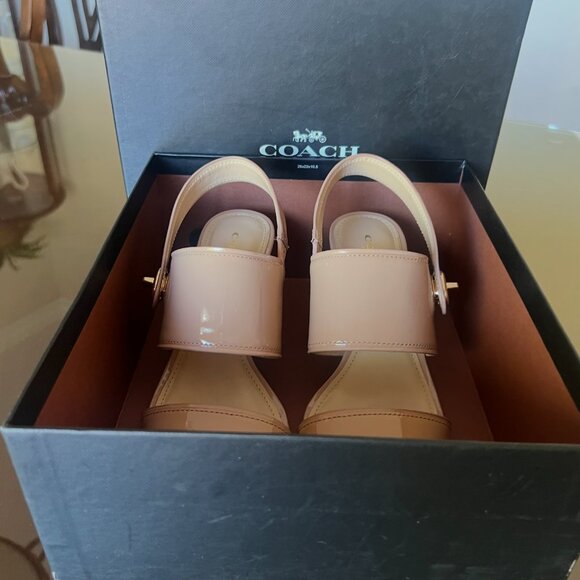 Coach Marla Patent Slingback Heels – Warm Blush, Size 6 (Excellent w/ Box) - Picture 2 of 13